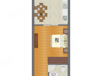 1室0厅 39.58平米户型图