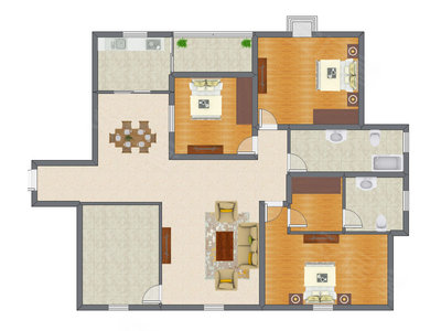 3室2厅 164.12平米