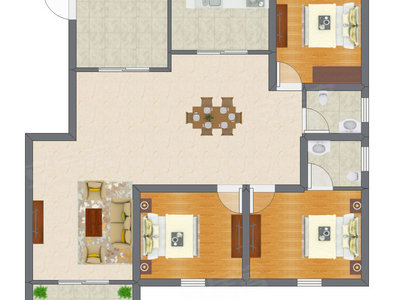 3室2厅 86.78平米