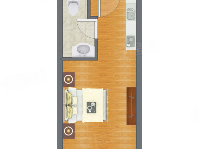 1室0厅 39.00平米户型图