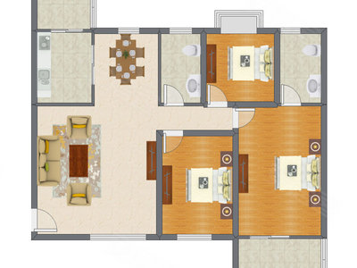 3室2厅 125.98平米