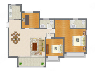 3室2厅 109.00平米户型图