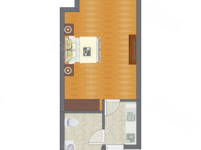 1室0厅 37.00平米户型图