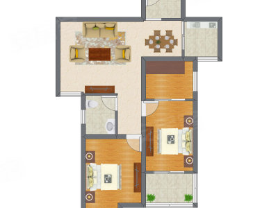 2室2厅 88.52平米