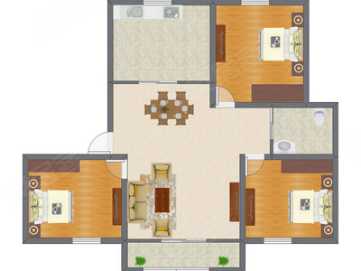 3室2厅 98.31平米