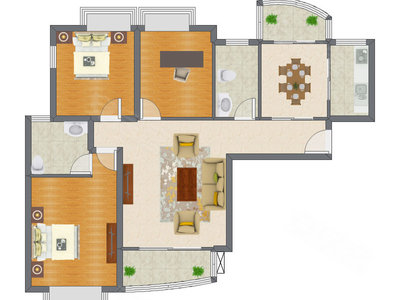 3室2厅 121.10平米