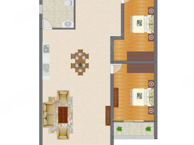 2室1厅 104.73平米