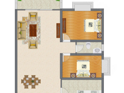 2室2厅 99.12平米户型图