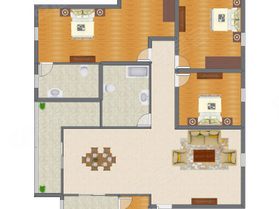 3室2厅 141.17平米