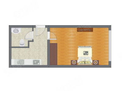 1室0厅 63.42平米户型图