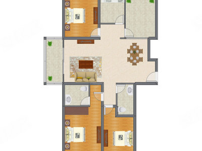 3室2厅 145.21平米