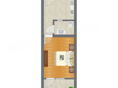 1室0厅 35.77平米户型图