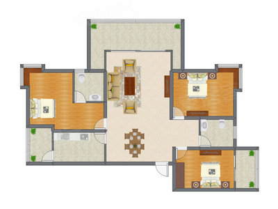 3室2厅 150.82平米