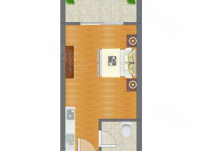 1室0厅 36.90平米