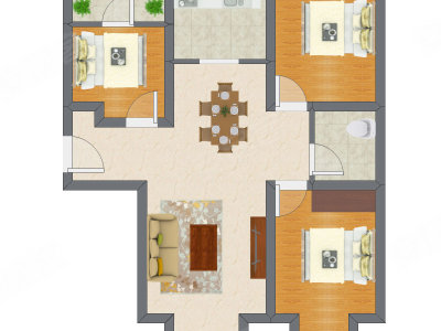 3室1厅 53.15平米