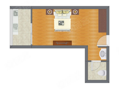 1室0厅 37.80平米户型图