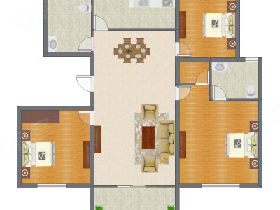 3室2厅 122.65平米