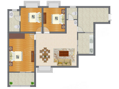 3室2厅 123.75平米