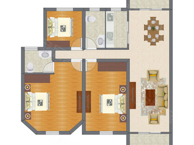 3室2厅 86.54平米
