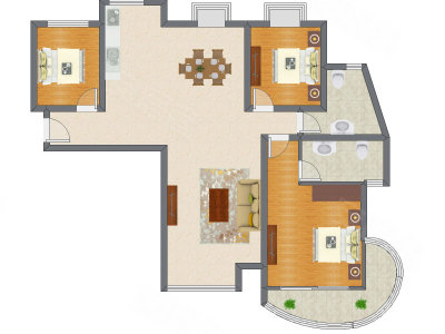 3室2厅 148.79平米户型图