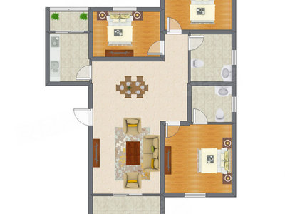 3室2厅 106.55平米