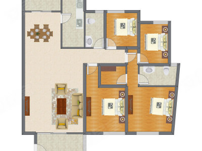 4室2厅 173.63平米