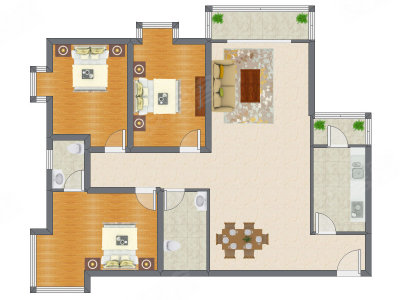 3室2厅 151.55平米