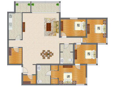 4室2厅 238.50平米