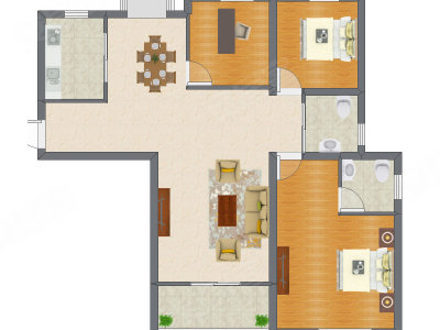 3室2厅 141.80平米
