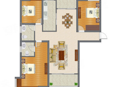 3室2厅 130.80平米