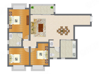 3室2厅 119.43平米