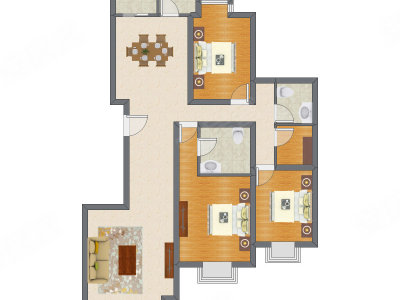 3室2厅 151.64平米