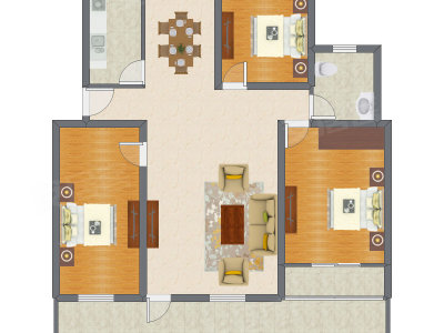 3室2厅 109.60平米