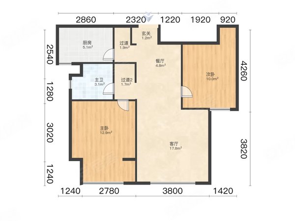 青岛李沧金水路莱茵河畔莱茵河畔 2室2厅1卫