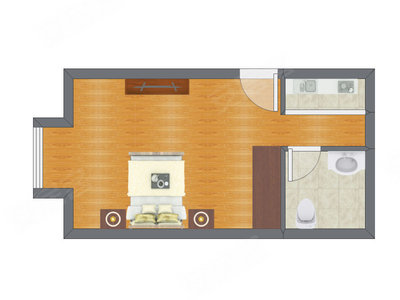 1室0厅 39.73平米户型图
