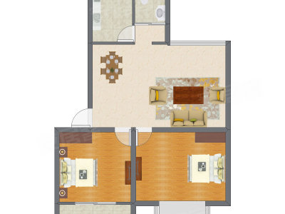 2室1厅 81.60平米