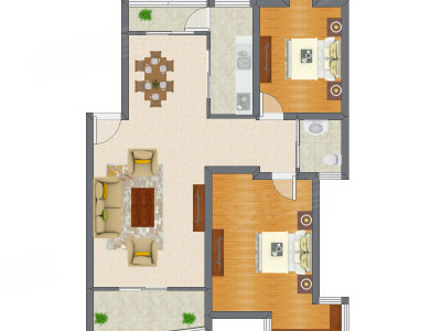 2室2厅 99.78平米