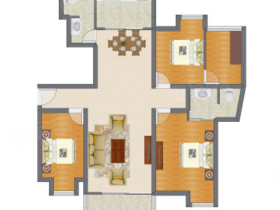 3室2厅 132.16平米