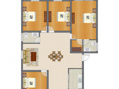 4室2厅 136.75平米