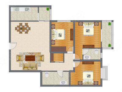 3室2厅 147.64平米