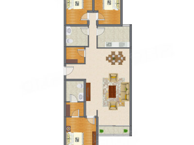 3室1厅 162.76平米户型图