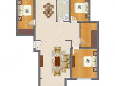 3室2厅 144.90平米