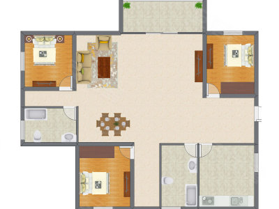 3室2厅 141.08平米