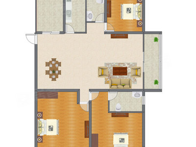 3室2厅 160.16平米