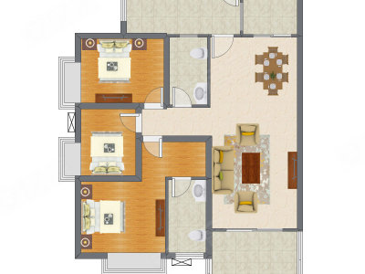 3室2厅 123.50平米
