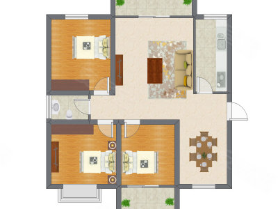 3室2厅 81.22平米