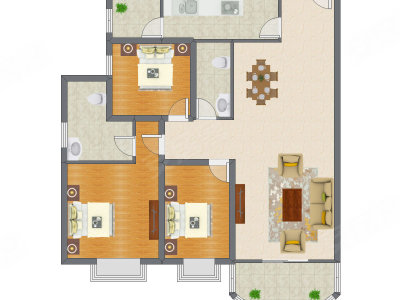 3室2厅 146.37平米