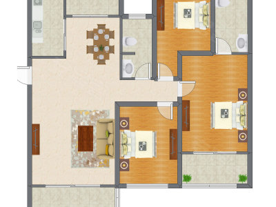 4室2厅 144.60平米户型图