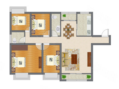 4室2厅 83.74平米
