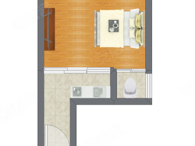 1室0厅 25.17平米户型图